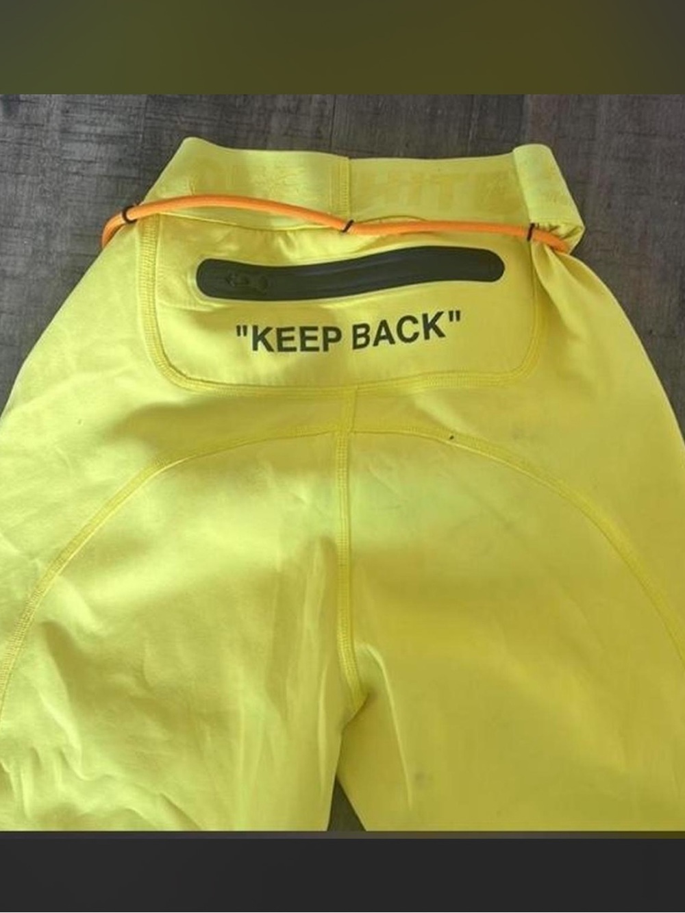 Yellow 'KEEP BACK' Active Bottoms